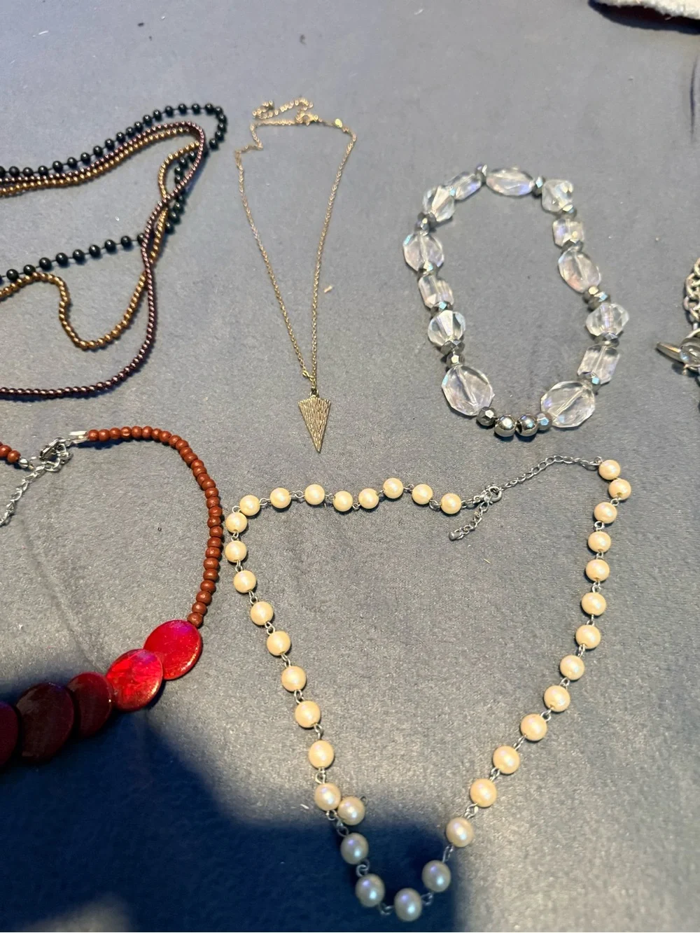 Mixed Women’s Necklace Set – Red, Black, Gold, Cream, Clear, Silver